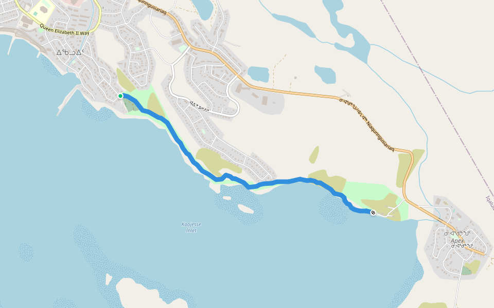 Apex Trail walking route map in Iqaluit