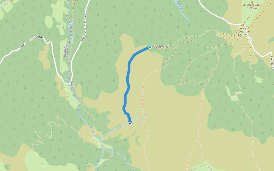 Canal Saint-Paul walking route map in Campan