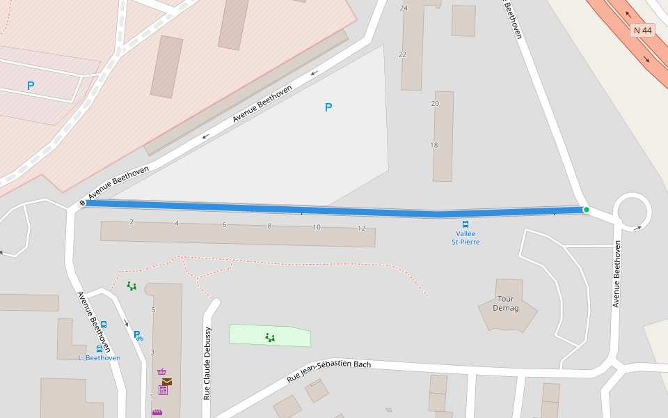 Rue Frédéric Chopin walking route map in Châlons-en-Champagne