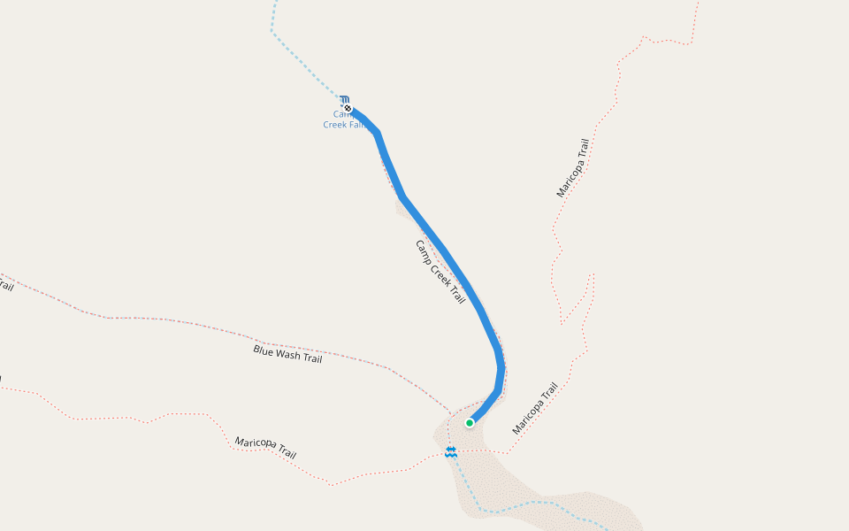 Camp Creek Trail walking route map in Cave Creek