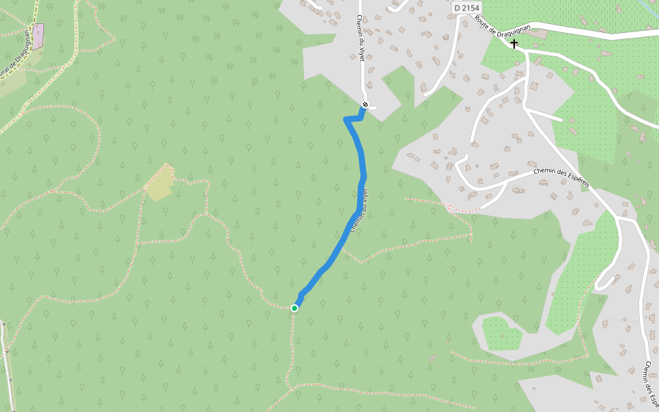 Chemin du Viyet walking route map in Figanières