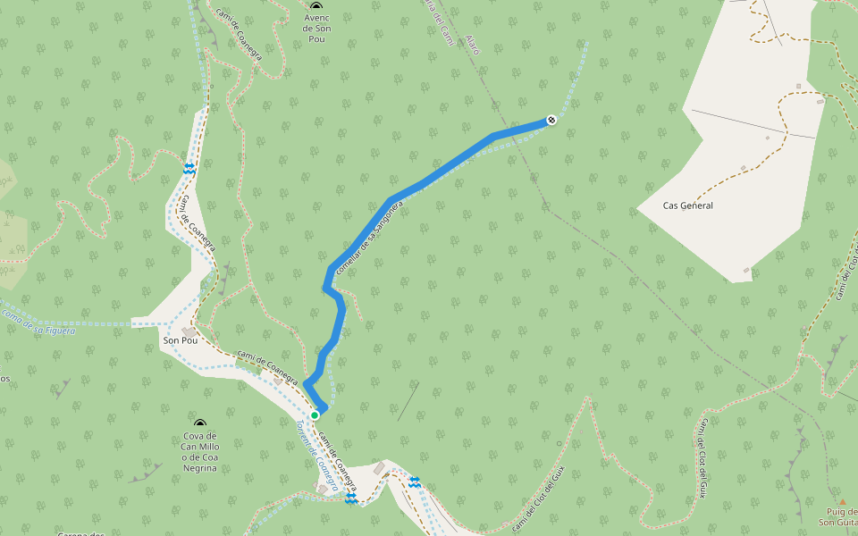 comellar de sa Sangonera walking route map in Santa Maria del Camí