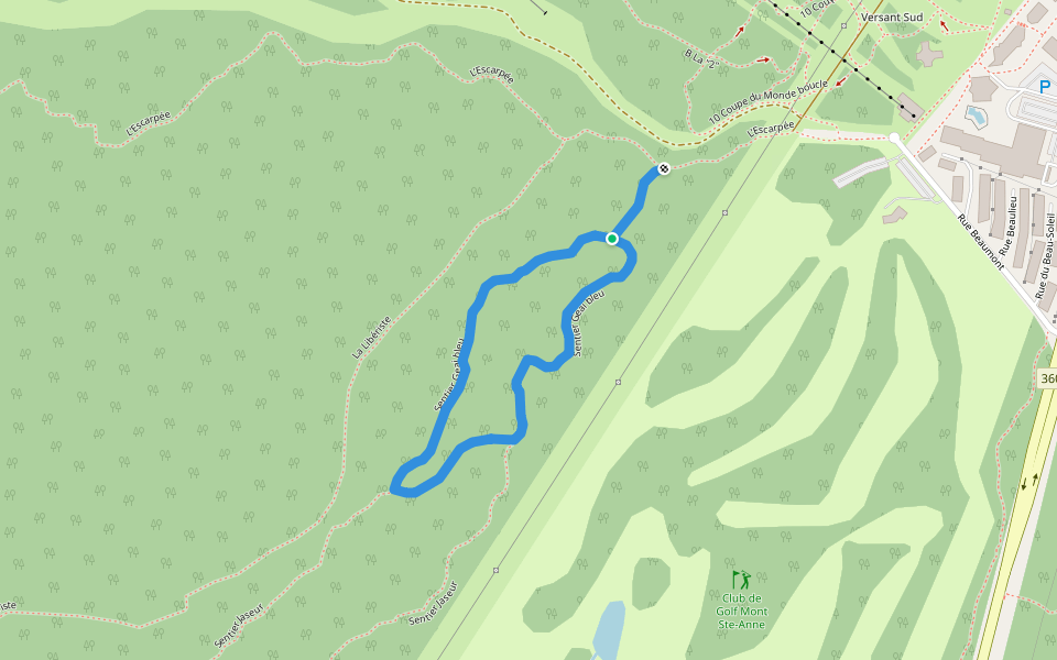 Sentier Geai bleu walking route map in Beaupré