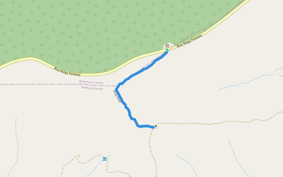 Dody Ridge walking route map in Fincastle