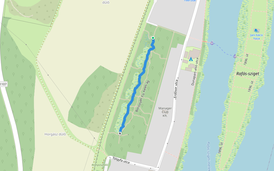 Borostyán T.ö. főösvény walking route map in Szigetszentmárton
