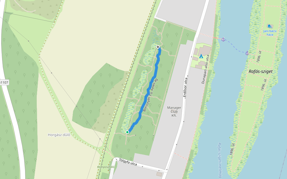 Borostyán T.ö. keleti ág walking route map in Szigetszentmárton