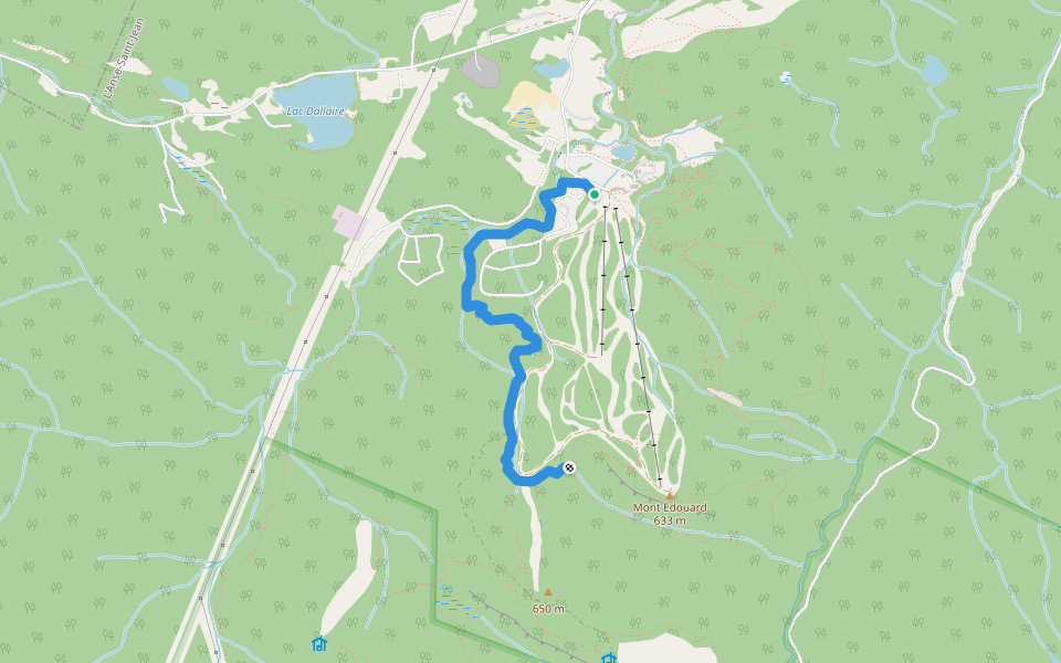 La Pierre-Lavoie walking route map in L'Anse-Saint-Jean