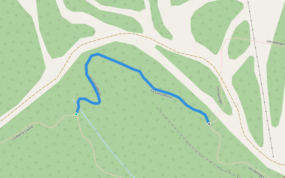 La Cascadeuse walking route map in L'Anse-Saint-Jean