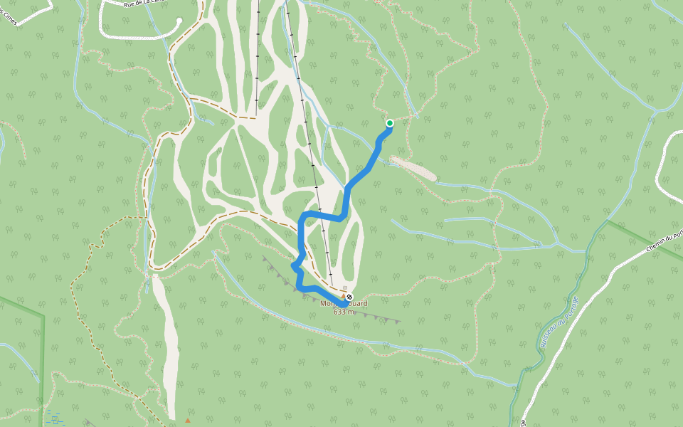 Les Vertiges walking route map in L'Anse-Saint-Jean