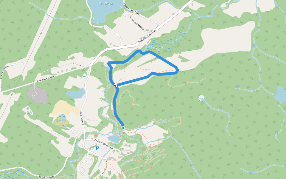 L'Évelyne walking route map in L'Anse-Saint-Jean
