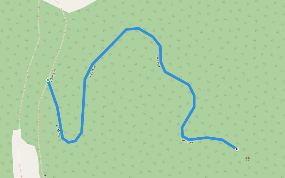 La Croix walking route map in L'Anse-Saint-Jean