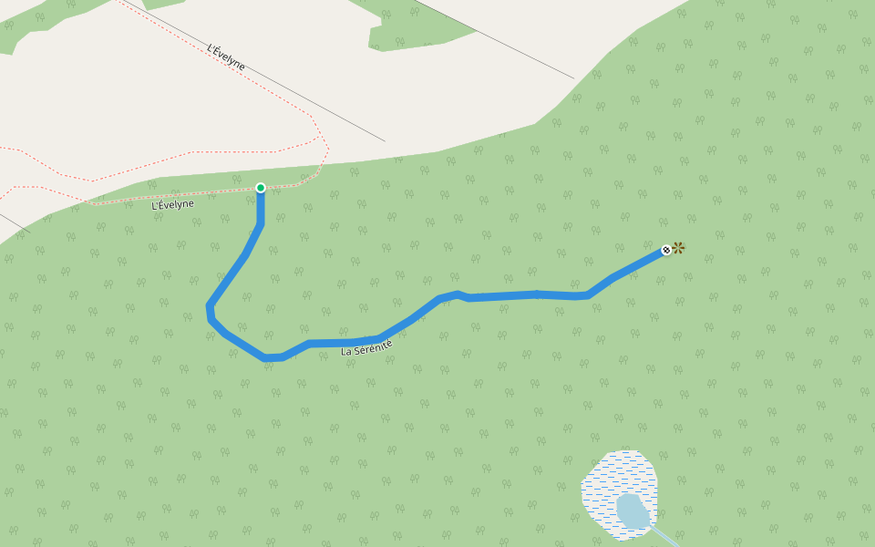 La Sérénité walking route map in L'Anse-Saint-Jean