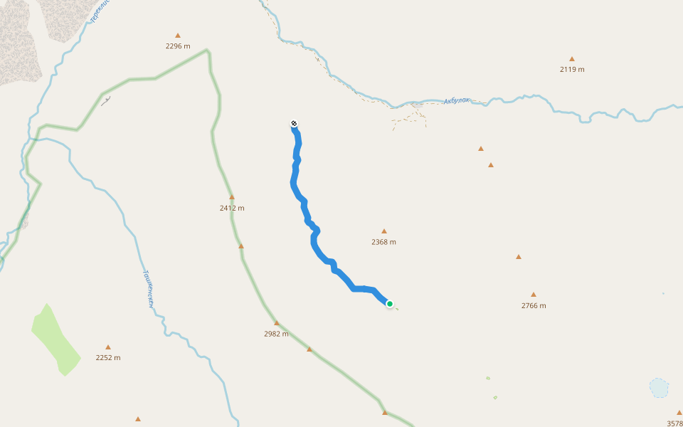 Тропа - дорога walking route map in Akbulak