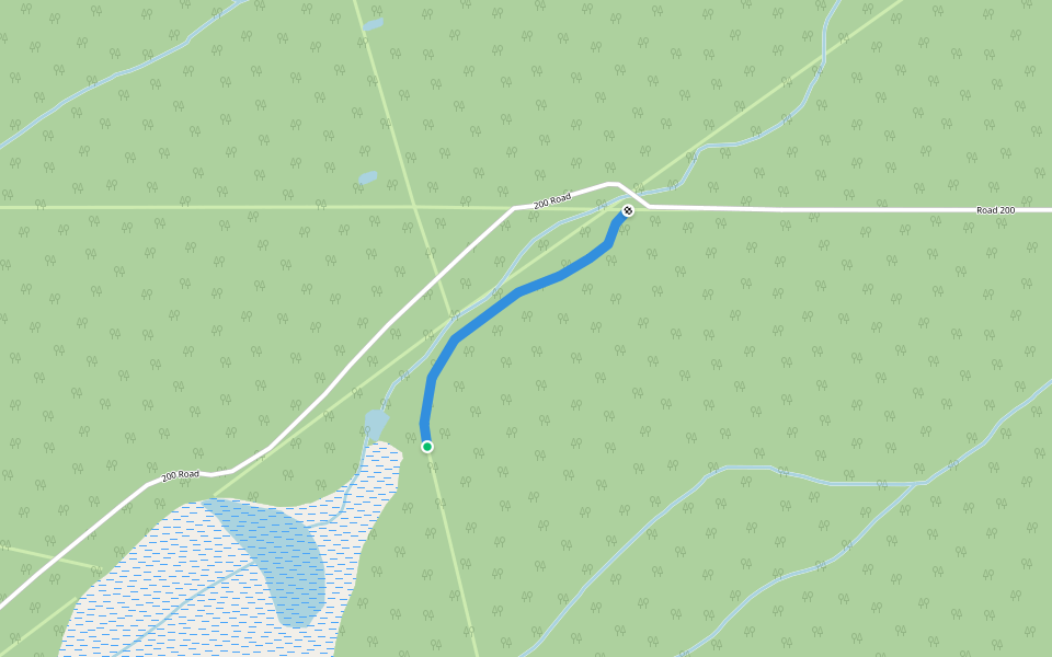 200 Road walking route map in Moberly Lake