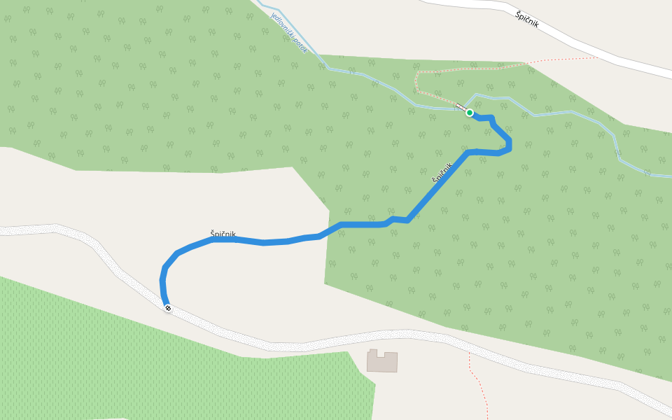 Špičnik walking route map in Špičnik
