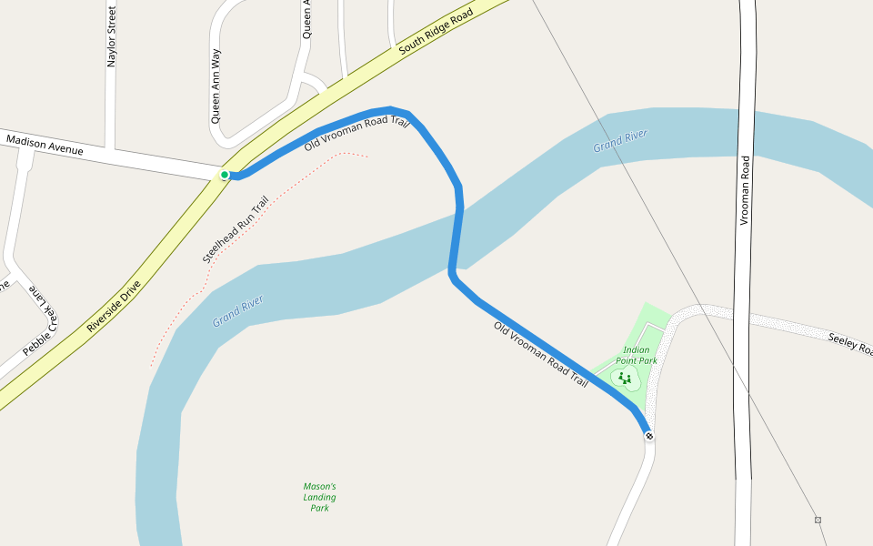 Old Vrooman Road Trail walking route map in Painesville