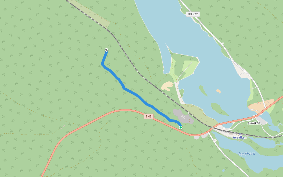 Norra Jan-Svensavägen walking route map in Avaviken