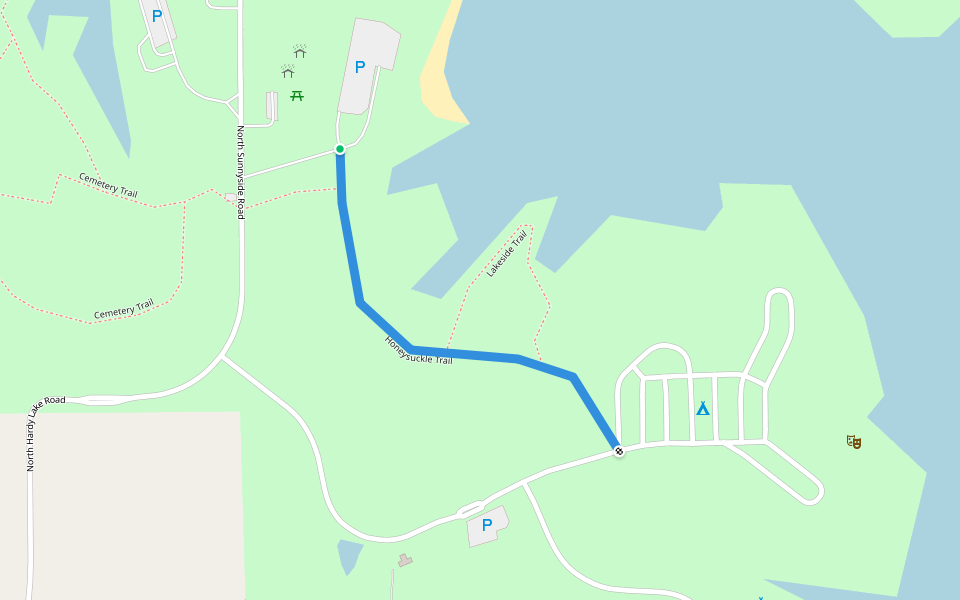 Honeysuckle Trail walking route map in Scottsburg