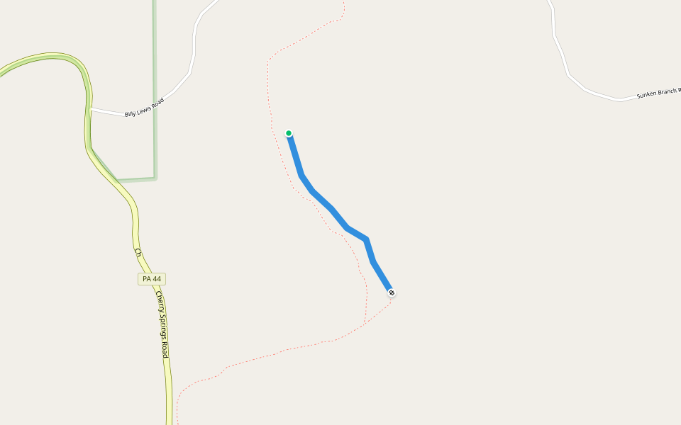 West Branch Trail walking route map in Coudersport