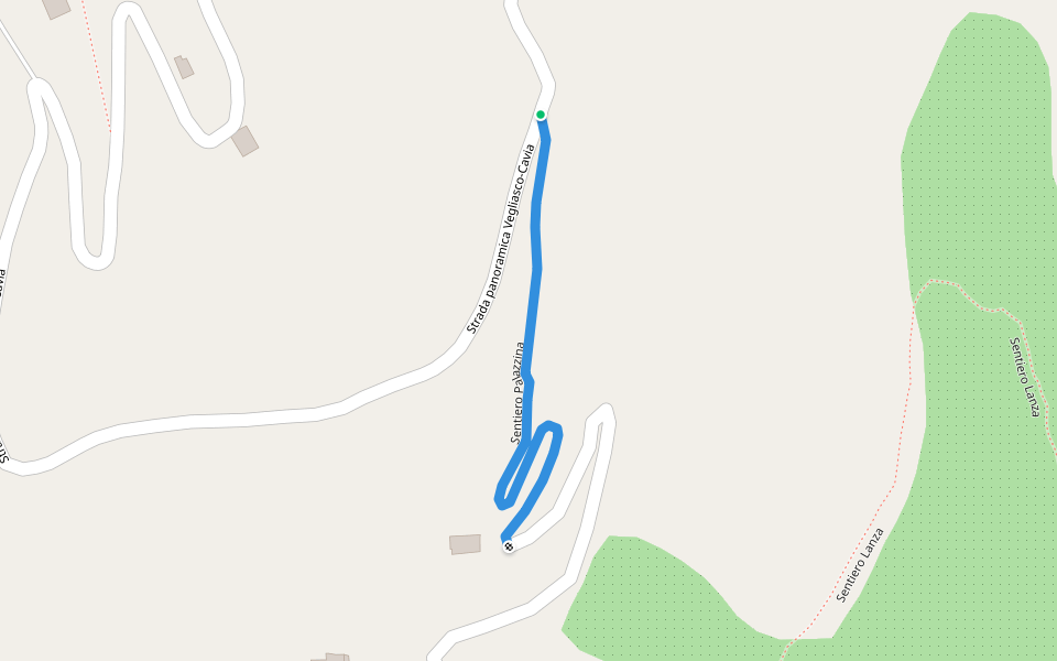 Sentiero Palazzina walking route map in Vegliasco