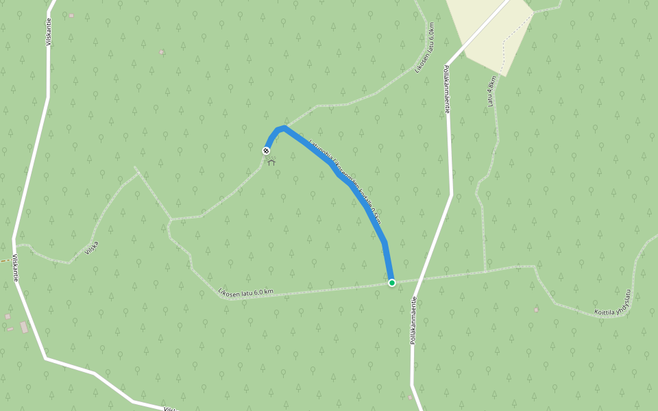 Latupohja Likosenmäen kodalle 0,5km walking route map in Ylätalo