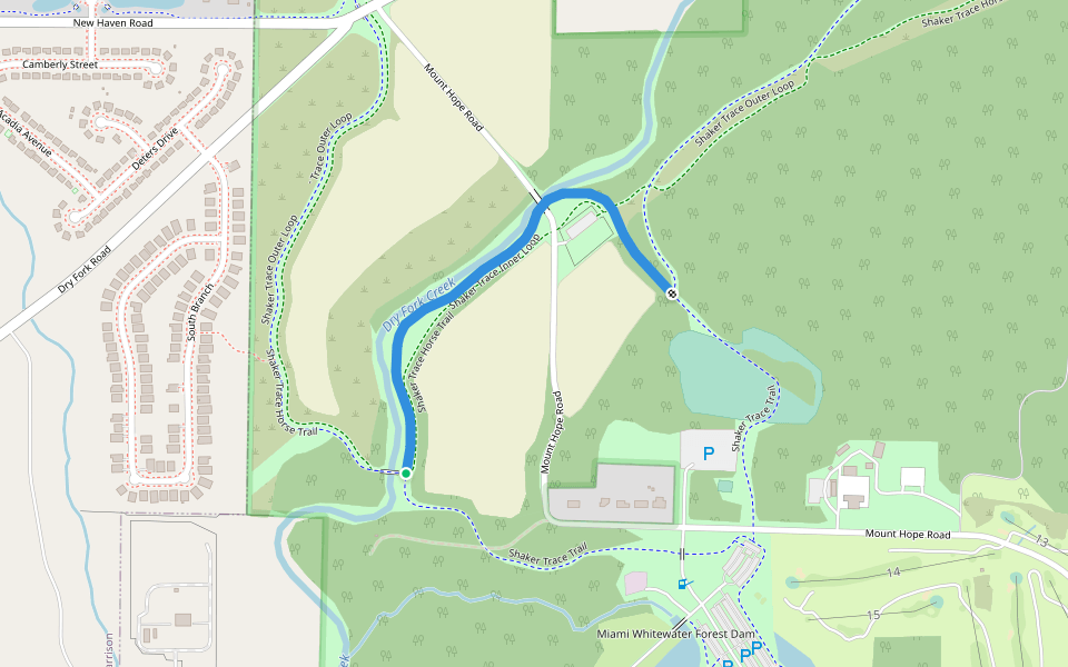 Shaker Trace Inner Loop walking route map in Harrison
