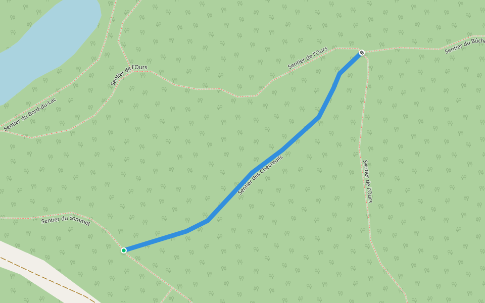 Sentier des Chevreuils walking route map in Tingwick