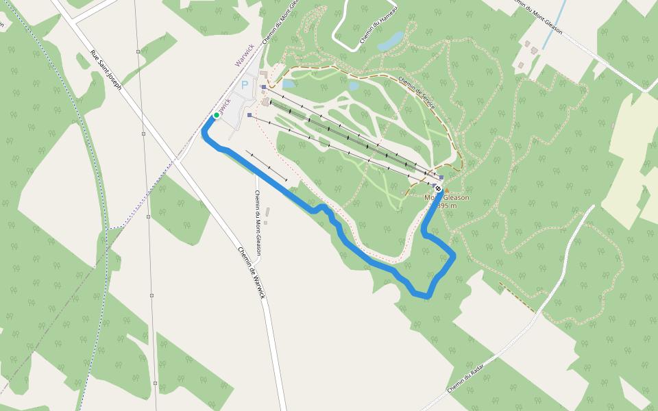 Sentier de l'Érablière walking route map in Tingwick