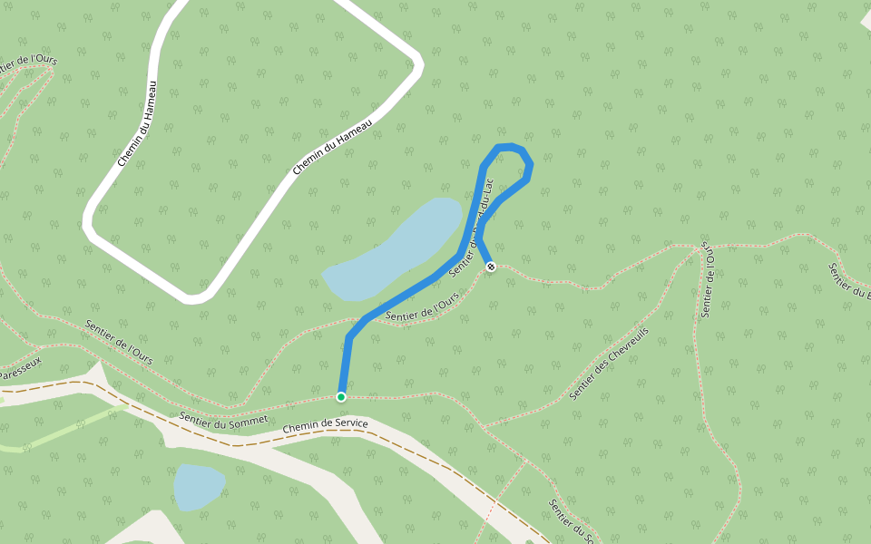 Sentier du Bord-du-Lac walking route map in Tingwick