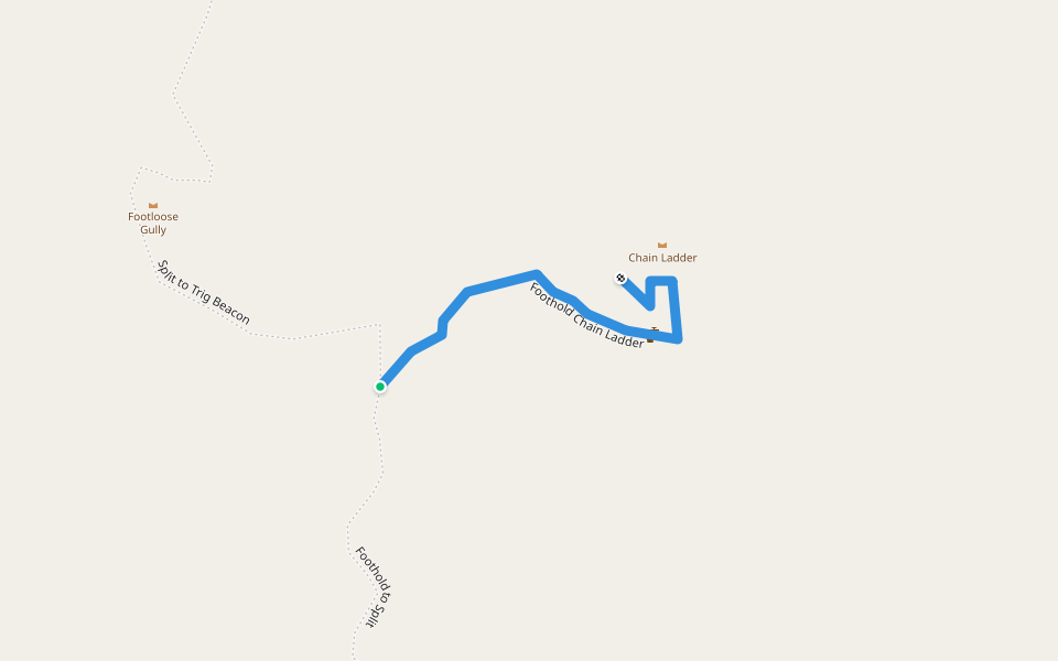 Foothold Chain Ladder walking route map in Wigwam