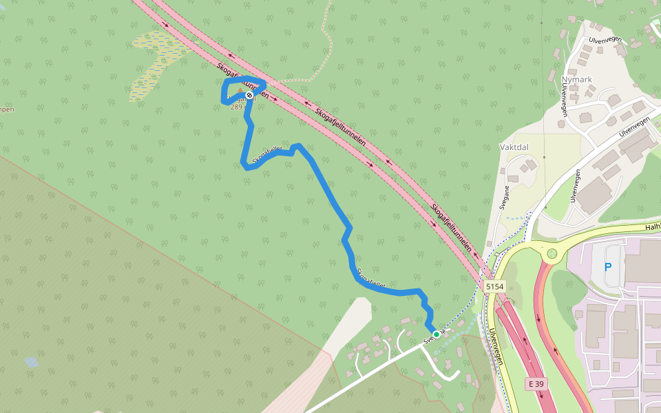Skogafjellet walking route map in Ulven