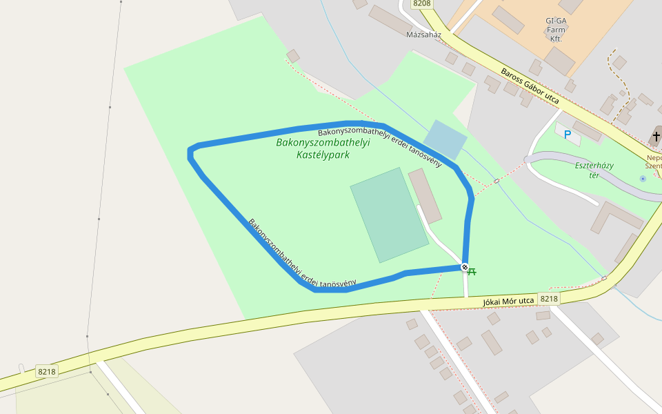 Bakonyszombathelyi erdei tanösvény walking route map in Bakonyszombathely