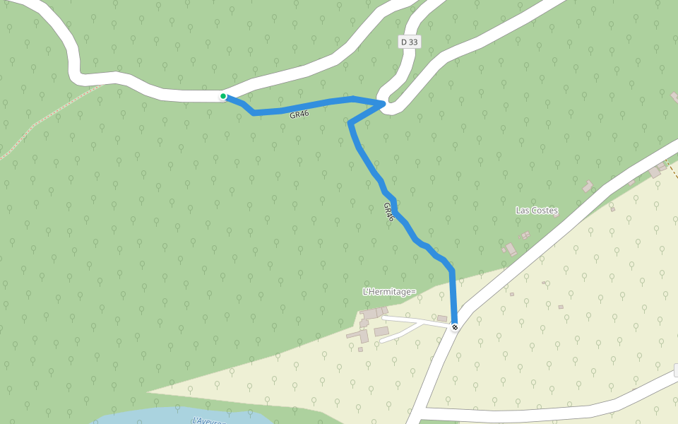 GR46 walking route map in Penne