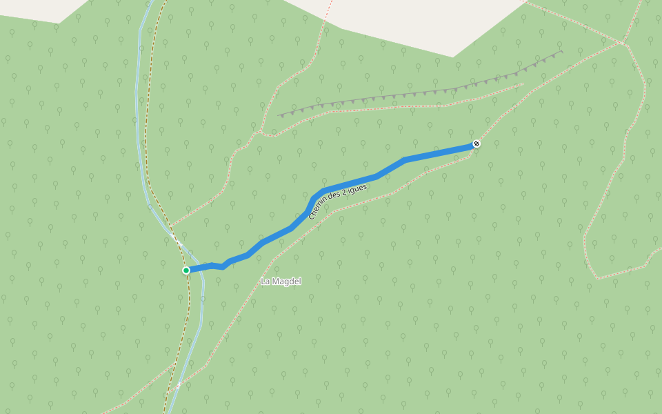 Chemin des 2 igues walking route map in Penne