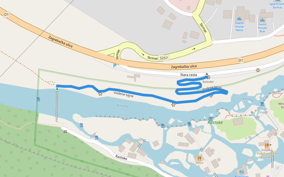 Vodene tajne walking route map in Gornje Taborište