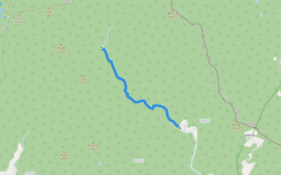 직전마을-피아골 대피소 4Km 2;14 walking route map in Gurye-gun