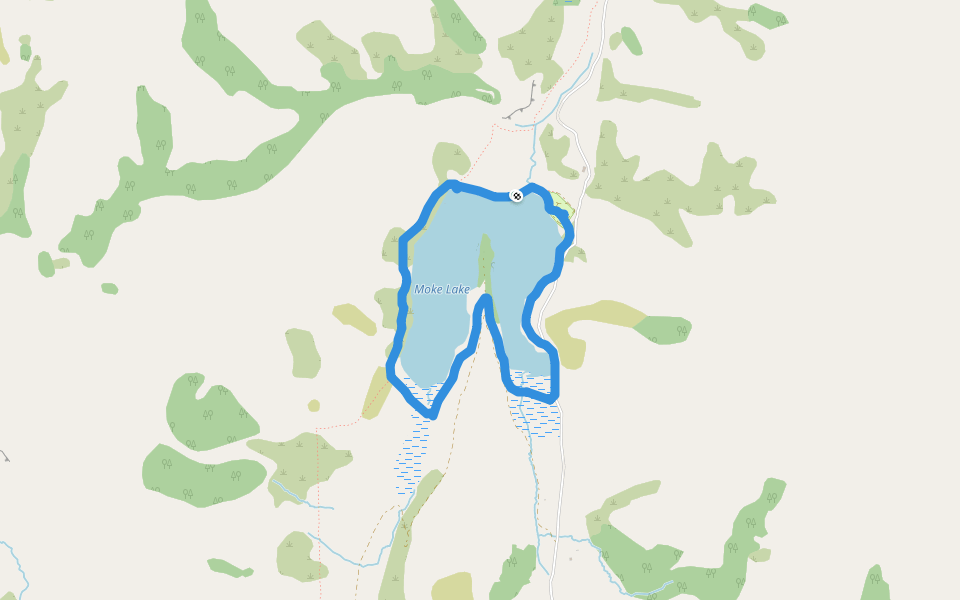 Moke Lake walking route map in Closeburn