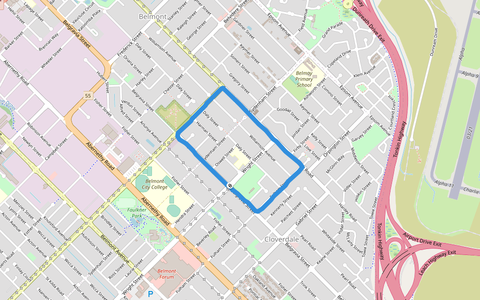 Miles Park walking route map in Cloverdale