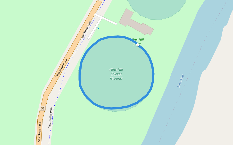 Lilac Hill Cricket Ground walking route map in Caversham