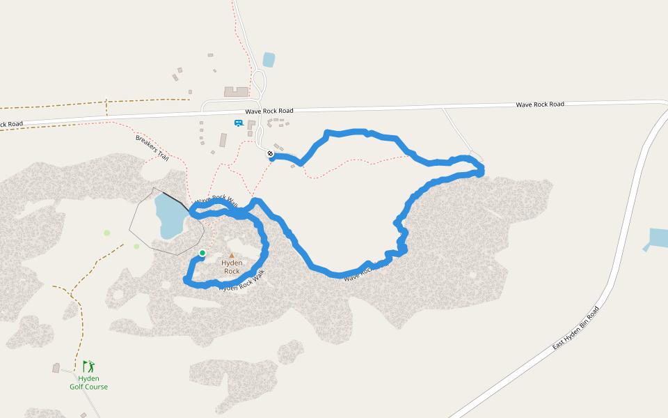Wave Rock Climb walking route map in Hyden