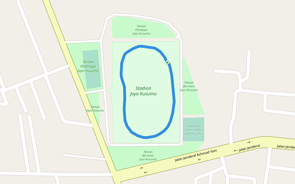 Stadion Joyo Kusumo walking route map in Pati