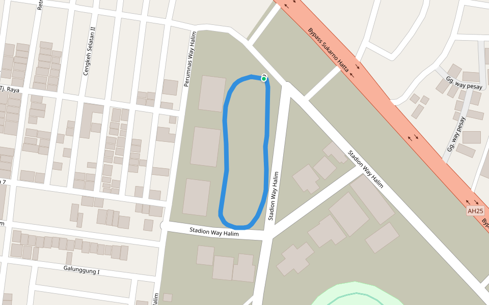 PKOR Way Halim walking route map in Bandar Lampung