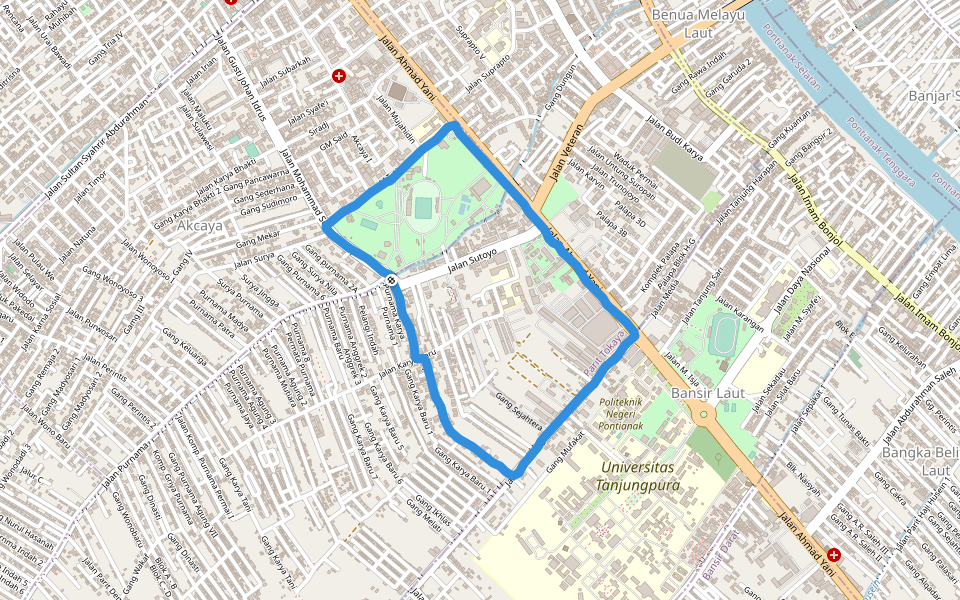 Museum Kalimantan Barat walking route map in Singkawang