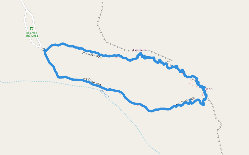 Joy Creek Walk walking route map in Gregory