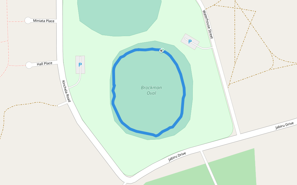 Brockman Oval walking route map in Jabiru