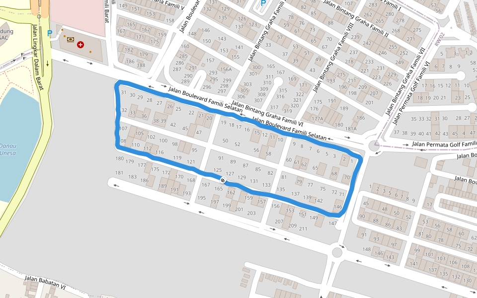 Babatan walking route map in Blitar