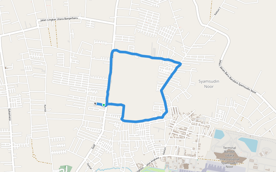 Mini track 165 walking route map in Banjarbaru