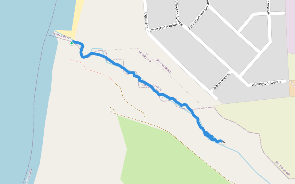 Cactus canyon  walking route map in Sellicks Beach