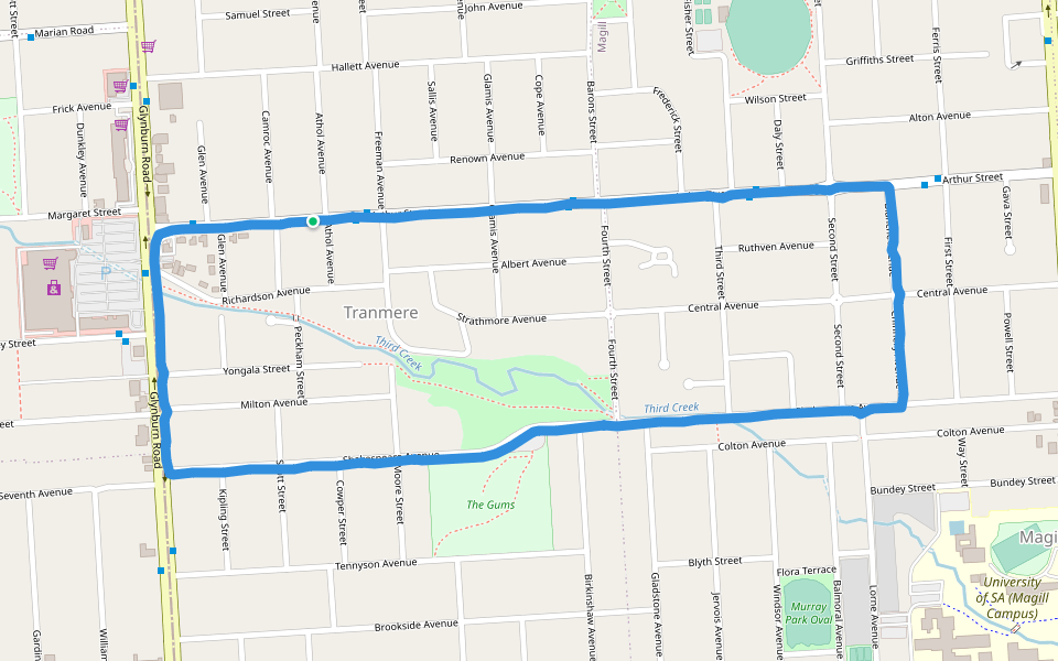 The Gums walking route map in Tranmere