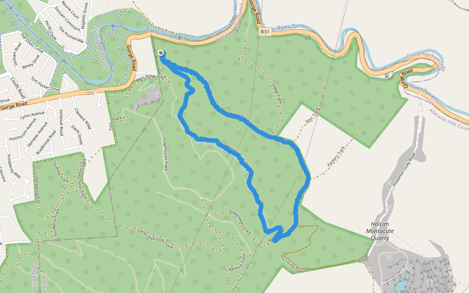 Black Hill Park walking route map in Athelstone